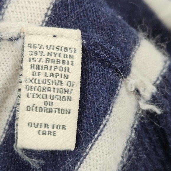 Vintage Abercrombie & Fitch Shirt Size Large Rabbit Hair Blend Striped - Picture 8 of 8